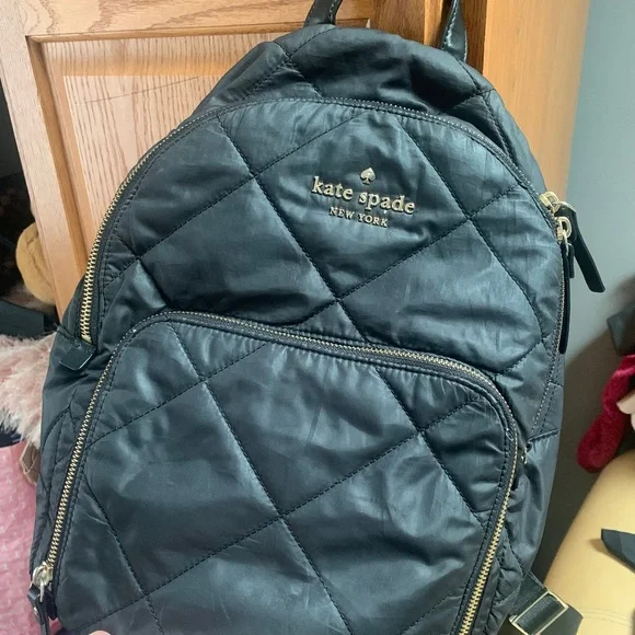 Kate Spade Briar Lane Quilted Crushed Velvet mini Midnight Blue Backpack kate spade new york Backpack Quilted Bags & Handbags for  main image 3